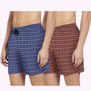 MEN CHECK COTTON BOXERS (PACK OF 2)